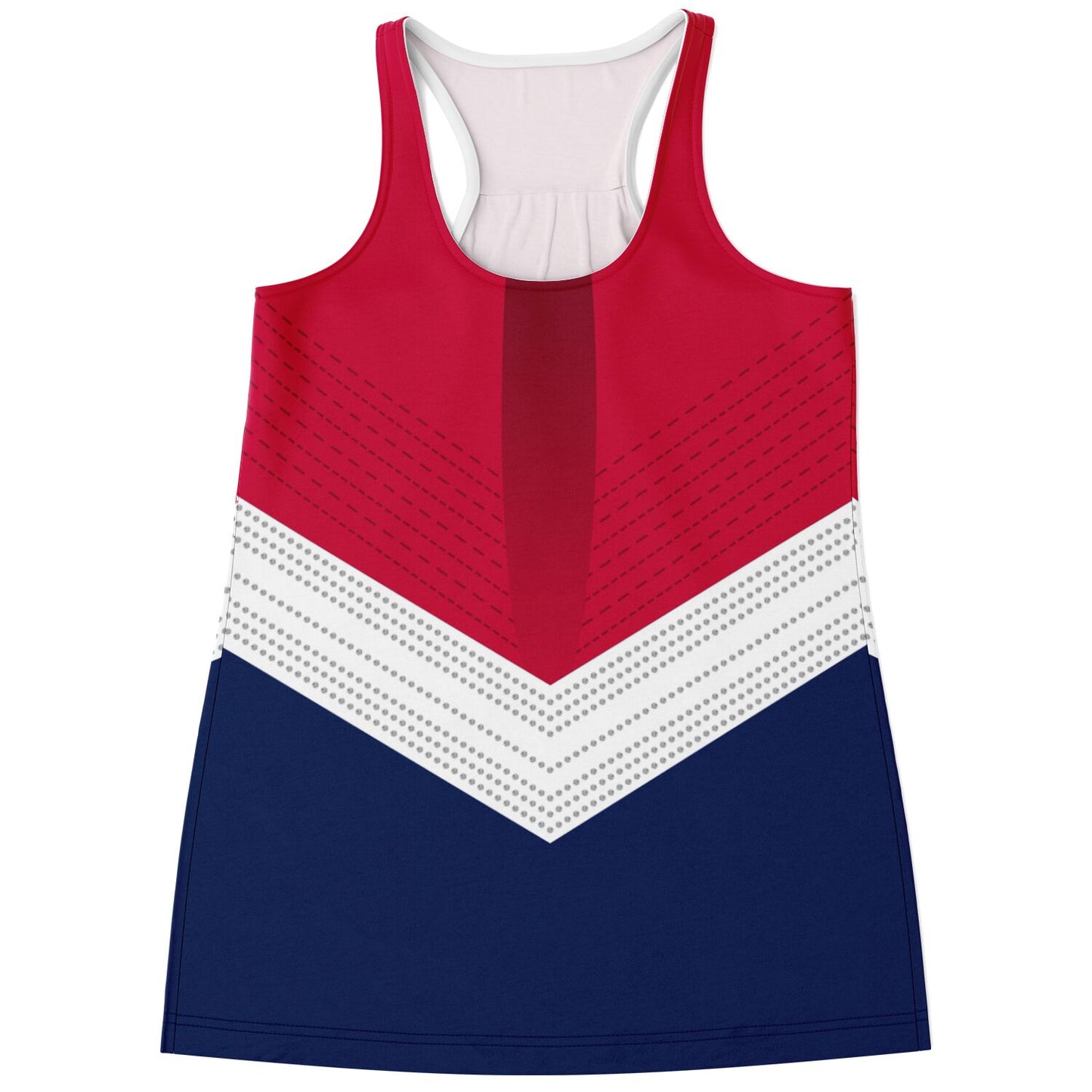 USA 2021 Olympic Gymnastics Inspired Red, White, Blue Racerback Top