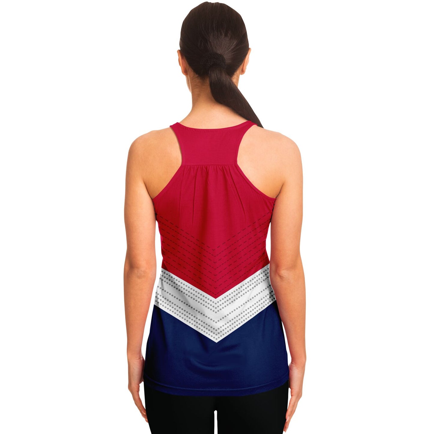 USA 2021 Olympic Gymnastics Inspired Red, White, Blue Racerback Top